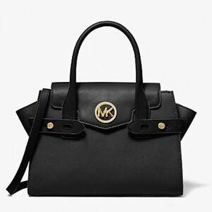 Michael Kors Carmen Medium Belted Black Satchel